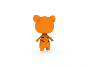 Cartoon Tiger v002 3D 3D Model