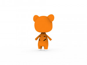 Cartoon Tiger v002 3D Model 3D