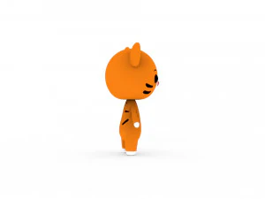 Cartoon Tiger v002 3D 3D Model