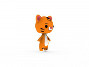 Cartoon Tiger v002 3D Model 3D