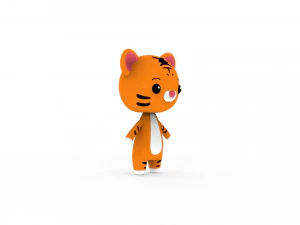 Cartoon Tiger v002 3D 3D Model