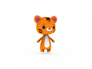 Cartoon Tiger v002 3D 3D Model