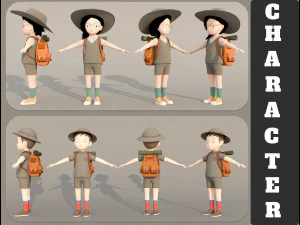 Explorer Dağcı Karakteri 3D Model