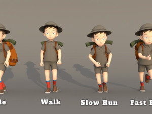 Explorer Mountain Climber Character Model 3D