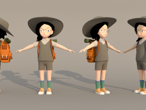 Explorer Mountain Climber Character Model 3D