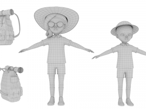 Explorer Mountain Climber Character Model 3D