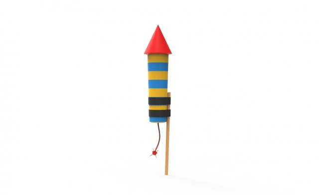 Firework rocket v002 Model 3D .c4d .max .obj .3ds .fbx .stl .blend 