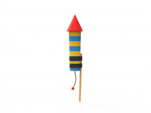 Firework rocket v002 3D Model