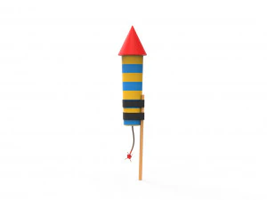 Razzo pirotecnico v002 Modello 3D