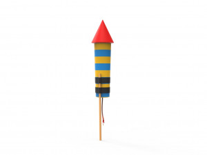 Firework rocket v002 Model 3D