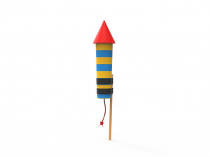 Firework rocket v002 Model 3D