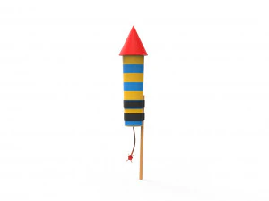 Razzo pirotecnico v002 Modello 3D