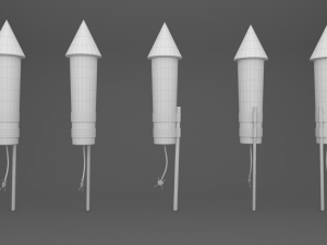 Firework rocket v002 Model 3D