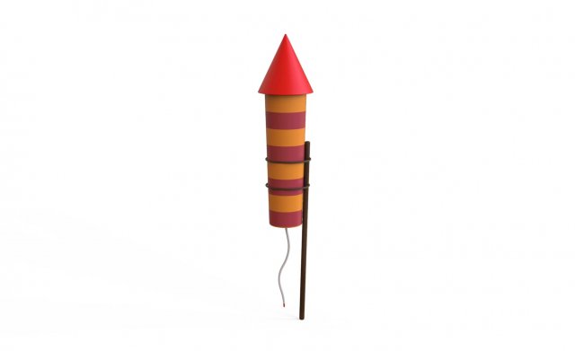 Firework rocket v001 Model 3D .c4d .max .obj .3ds .fbx .stl .blend 