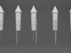 Razzo pirotecnico v001 Modello 3D