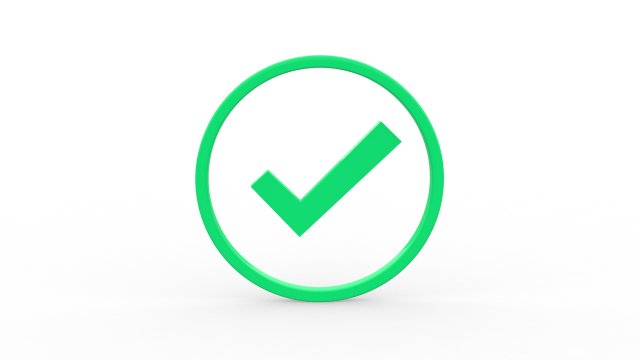 Check Mark icon v001 3D Model .c4d .max .obj .3ds .fbx .stl .blend 