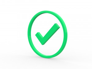 Check Mark icon v001 3D Model