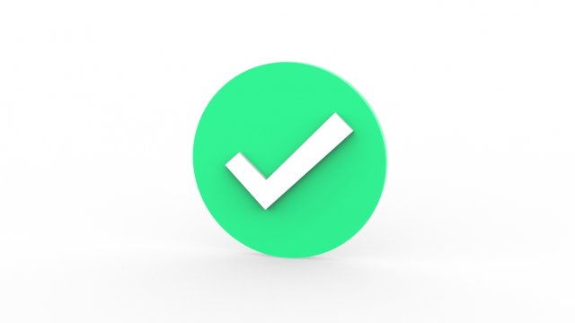 Check Mark icon v002 Modelo 3D .c4d .max .obj .3ds .fbx .stl .blend 
