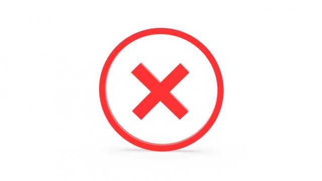 Cross Mark icon v001 Model 3D .c4d .max .obj .3ds .fbx .stl .blend 