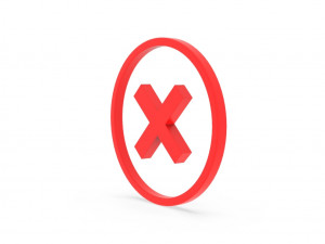 Cross Mark icon v001 Model 3D