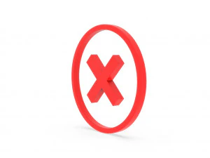 Cross Mark icon v001 3D Model