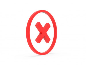 Cross Mark icon v001 Model 3D