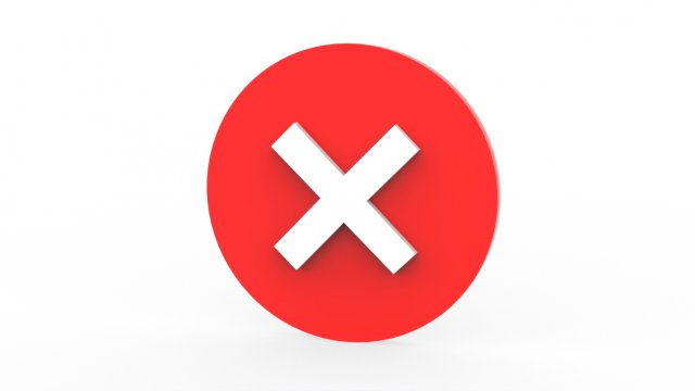 Cross Mark icon v002 3D Модель .c4d .max .obj .3ds .fbx .stl .blend 