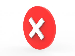 Cross Mark icon v002 3D Model