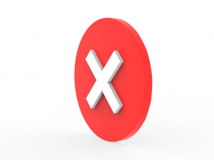 Cross Mark icon v002 3D Модель