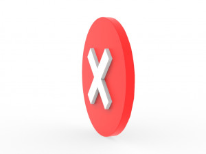 Cross Mark icon v002 3D Модель