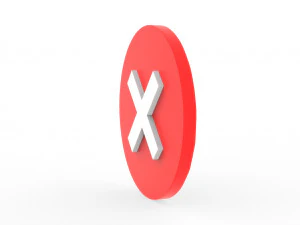 Cross Mark icon v002 3D Model