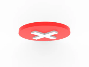 Cross Mark icon v002 3D Model