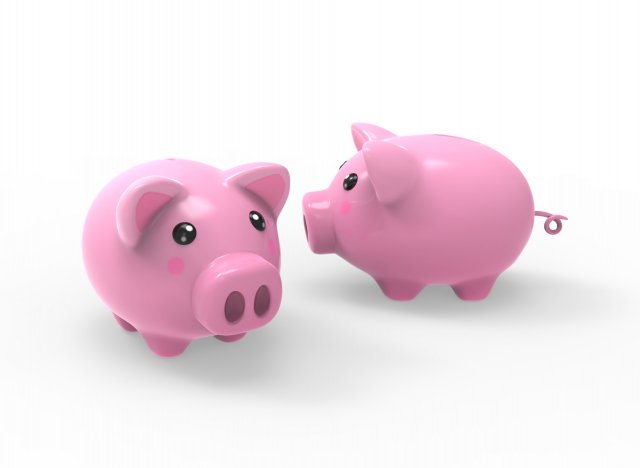 Pig money v001 3D Модель .c4d .max .obj .3ds .fbx .stl .blend 