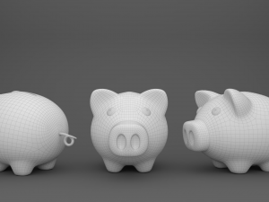 Pig money v001 3D Модель