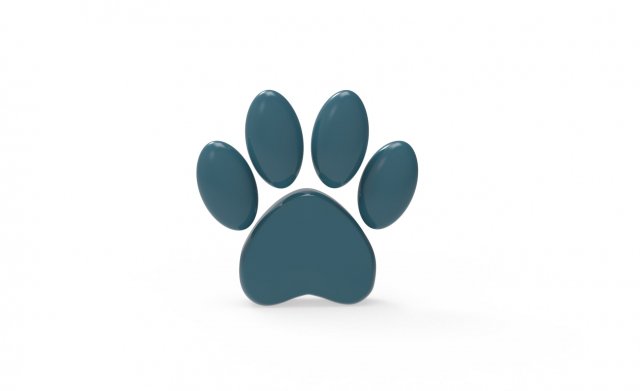 Foot animal symbol v001 3D Модель .c4d .max .obj .3ds .fbx .stl .blend 