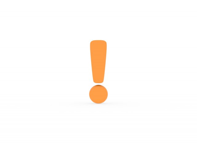 Exclamation Mark v001 3D Модель .c4d .max .obj .3ds .fbx .stl .blend 