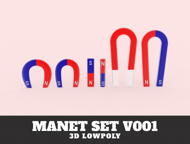 Magnet set v001 Modello 3D .c4d .max .obj .3ds .fbx .stl .blend 