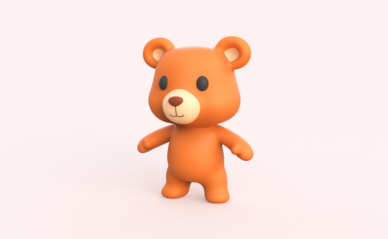 Little animal baby - Bear cute - Animated 3d Modèle 3D .c4d .max .obj .3ds .fbx .stl .blend 