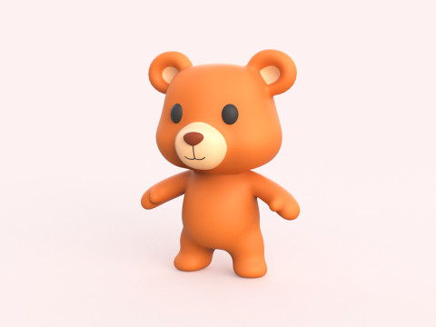 Little animal baby - Bear cute - Animated 3d Model 3D