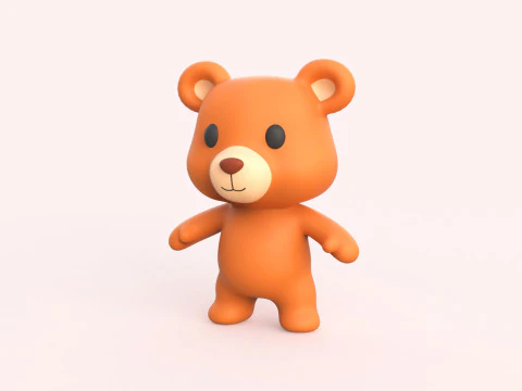 Маленький звірятко - милий ведмідь - анімований 3d 3D Модель