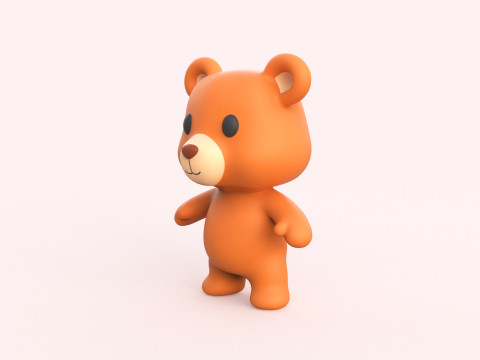 Little animal baby - Bear cute - Animated 3d Modèle 3D