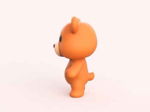 Little animal baby - Bear cute - Animated 3d Modèle 3D