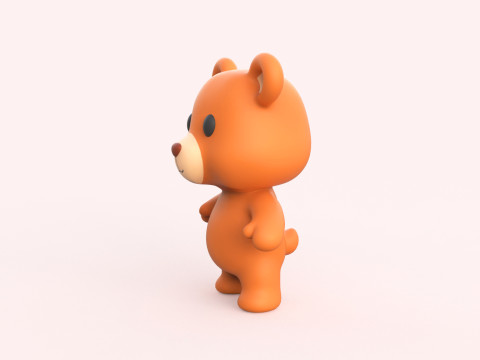 Little animal baby - Bear cute - Animated 3d Modèle 3D