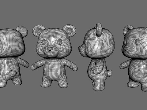 Little animal baby - Bear cute - Animated 3d Modèle 3D