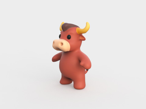 Little animal baby - Bull cute - Animated 3Dモデル