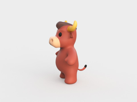 Little animal baby - Bull cute - Animated 3Dモデル