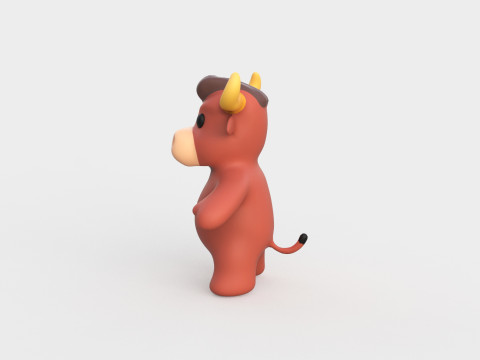 Little animal baby - Bull cute - Animated 3Dモデル