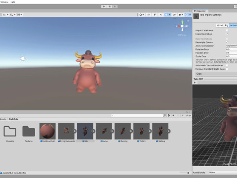 Little animal baby - Bull cute - Animated 3Dモデル