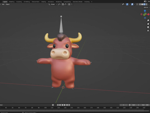 Little animal baby - Bull cute - Animated 3Dモデル
