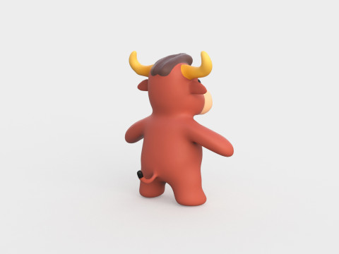 Little animal baby - Bull cute - Animated 3Dモデル